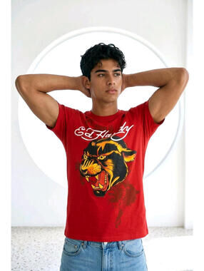 Ed Hardy Red Panther Graphic T-Shirt sz Large